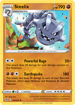 SWORD AND SHIELD, Fusion Strike - 139/264 : Steelix (Reverse Holo) (7725169901815)