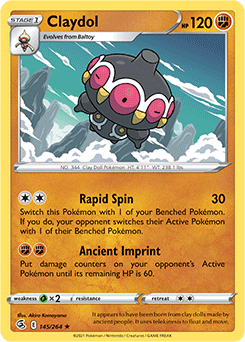 SWORD AND SHIELD, Fusion Strike - 145/264 : Claydol (Reverse Holo) (7725171933431)