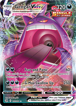 SWORD AND SHIELD, Fusion Strike - 157/264 : Gengar VMAX (Full Art) (7725202473207)