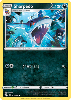 SWORD AND SHIELD, Fusion Strike - 163/264 : Sharpedo (Reverse Holo) (7725174194423)