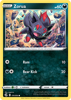 SWORD AND SHIELD, Fusion Strike - 170/264 : Zorua (Reverse Holo) (7725175505143)