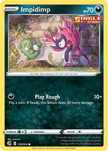 SWORD AND SHIELD, Fusion Strike - 176/264 : Impidimp (Reverse Holo) (7725176029431)