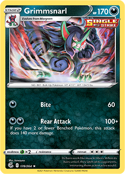 SWORD AND SHIELD, Fusion Strike - 178/264 : Grimmsnarl (Reverse Holo) (7725176193271)