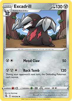 SWORD AND SHIELD, Fusion Strike - 183/264 : Excadrill (Reverse Holo) (7725176783095)