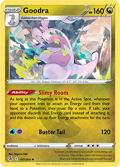 SWORD AND SHIELD, Fusion Strike - 197/264 : Goodra (Reverse Holo) (7725178454263)