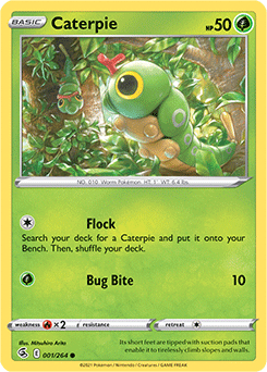 SWORD AND SHIELD, Fusion Strike - 001/264 : Caterpie (Reverse Holo) (7725140771063)
