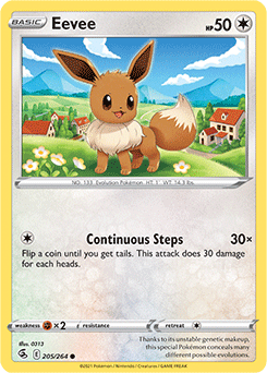 SWORD AND SHIELD, Fusion Strike - 205/264 : Eevee (Reverse Holo) (7725179371767)