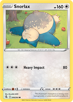 SWORD AND SHIELD, Fusion Strike - 206/264 : Snorlax (Reverse Holo) (7725179437303)