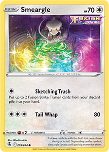 SWORD AND SHIELD, Fusion Strike - 209/264 : Smeargle (Reverse Holo) (7725179896055)