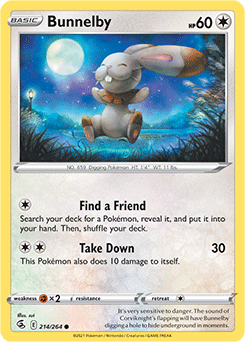 SWORD AND SHIELD, Fusion Strike - 214/264 : Bunnelby (Reverse Holo) (7725182451959)