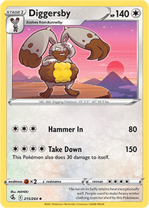 SWORD AND SHIELD, Fusion Strike - 215/264 : Diggersby (Reverse Holo) (7725182615799)