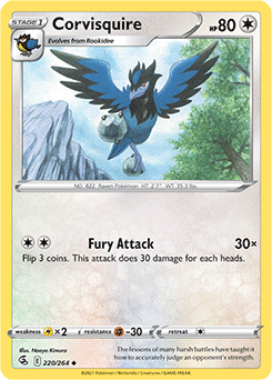 SWORD AND SHIELD, Fusion Strike - 220/264 : Corvisquire (Reverse Holo) (7725182943479)