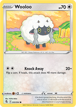 SWORD AND SHIELD, Fusion Strike - 222/264 : Wooloo (Reverse Holo) (7725183303927)