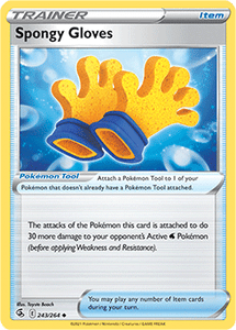 SWORD AND SHIELD, Fusion Strike - 243/264 : Spongy Gloves (Reverse Holo) (7725188546807)