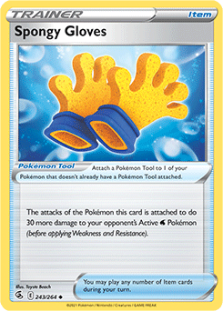 SWORD AND SHIELD, Fusion Strike - 243/264 : Spongy Gloves (Reverse Holo) (7725188546807)