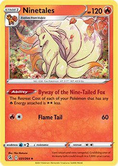 SWORD AND SHIELD, Fusion Strike - 031/264 : Ninetales (Reverse Holo) (7725149094135)