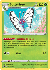 SWORD AND SHIELD, Fusion Strike - 003/264 : Butterfree (Reverse Holo) (7725142769911)