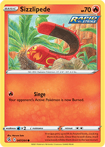 SWORD AND SHIELD, Fusion Strike - 047/264 : Sizzlipede (Reverse Holo) (7725151420663)