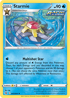 SWORD AND SHIELD, Fusion Strike - 053/264 : Starmie (Reverse Holo) (7725152927991)