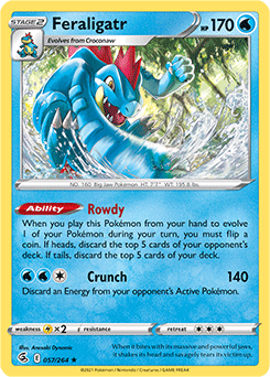 SWORD AND SHIELD, Fusion Strike - 057/264 : Feraligatr (Reverse Holo) (7725153583351)