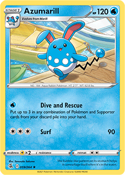 SWORD AND SHIELD, Fusion Strike - 059/264 : Azumarill (Reverse Holo) (7725153779959)