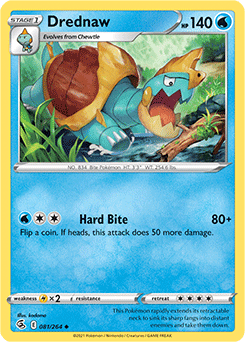 SWORD AND SHIELD, Fusion Strike - 081/264 : Drednaw (Reverse Holo) (7725155549431)