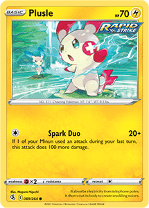 SWORD AND SHIELD, Fusion Strike - 089/264 : Plusle (Reverse Holo) (7725156303095)