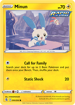 SWORD AND SHIELD, Fusion Strike - 090/264 : Minun (Reverse Holo) (7725156466935)