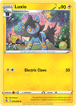 SWORD AND SHIELD, Fusion Strike - 092/264 : Luxio (Reverse Holo) (7725157187831)