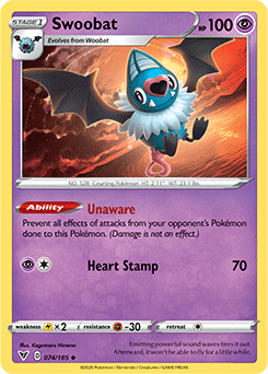 SWORD AND SHIELD, Vivid Voltage - 074/185 : Swoobat (Reverse Holo) (5944337334438)
