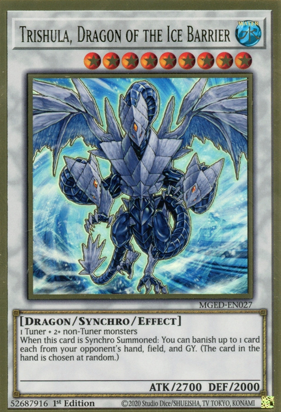 Maximum Gold - MGED-EN026 : Trishula, Dragon of the Ice Barrier (Premium Gold Rare) - 1st Edition (7810771190007)