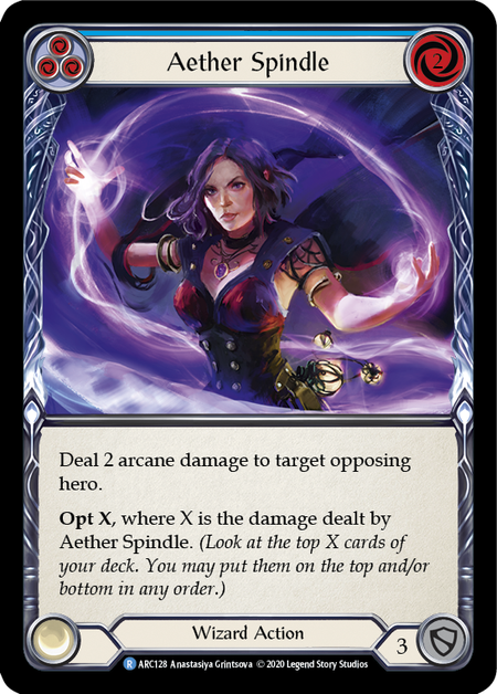 Arcane Rising (UNL) - ARC128 : Aether Spindle (Blue) (Rainbow Foil) (7558117523703)