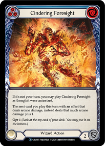 Crucible Of War (UNL) - CRU167 : Cindering Foresight (Blue) (Rainbow Foil) (7121513349286)