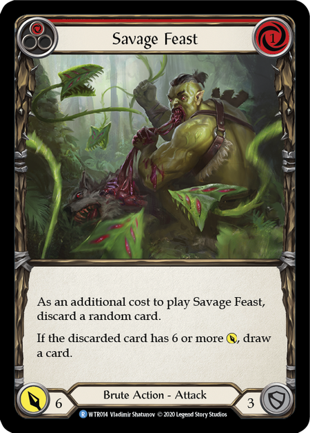 Welcome to Rathe (UNL) - WTR014 : Savage Feast (Red) (Rainbow Foil) (7903873597687)