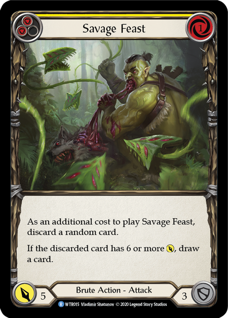 Welcome to Rathe (UNL) - WTR015 : Savage Feast (Yellow) (Rainbow Foil) (7904280772855)