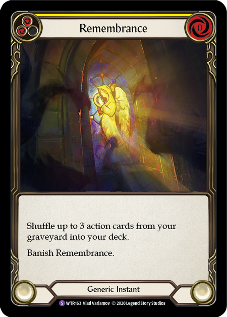 Welcome to Rathe (UNL) - WTR163 : Remembrance (Yellow) (Rainbow Foil) (7903168790775)