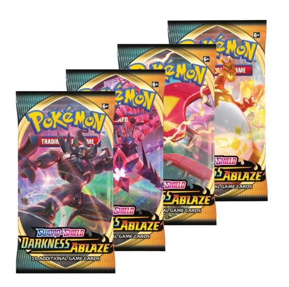 Pokemon - 4x Booster Packs (Artwork Set) - Sword and Shield Darkness Ablaze (5612685426854)