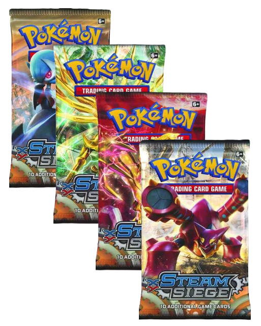 Pokemon - 4x Booster Packs (Artwork Set) - X&Y Steam Siege Cosmic Collectables UK Pokemon - 4x Booster Packs (Artwork Set) - X&Y Steam Siege Cosmic Collectables UK