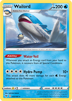 SWORD AND SHIELD, Vivid Voltage - 032/185 : Wailord (Reverse Holo) (5920963133606)