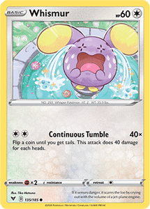 SWORD AND SHIELD, Vivid Voltage - 135/185 : Whismur (Reverse Holo) (5944383570086)