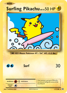 X&Y, Evolutions - 111/149 : Surfing Pikachu (Secret Rare) (6862904098982)
