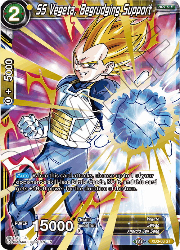 Expert Deck 3, - XD3-06 ST : SS Vegeta, Begrudging Support (Gold Stamp Foil) (6774476472486)