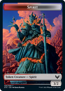 Strixhaven: School Of Mages - Double Sided Token - 006//007 : Spirit // Treasure (Foil) (6852623433894)