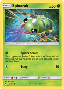 SUN AND MOON, Lost Thunder - 009/214 : Spinarak (Reverse Holo) (7023245394086)