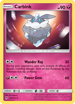 SUN AND MOON, Lost Thunder - 143/214 : Carbink (Reverse Holo) (7023248769190)