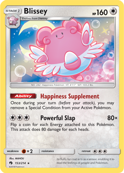 SUN AND MOON, Lost Thunder - 153/214 : Blissey (Holo) (7023251587238)