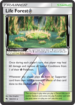 SUN AND MOON, Lost Thunder - 180/214 : Life Forest (Prism Holo) (7023259025574)