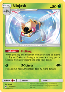 SUN AND MOON, Lost Thunder - 030/214 : Ninjask (Reverse Holo) (7023246082214)