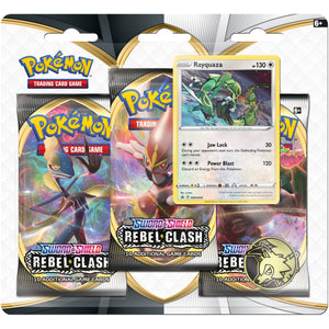 Pokemon 3 Pack Blister: Rayquaza - Sword and Shield Rebel Clash (5389409583270)