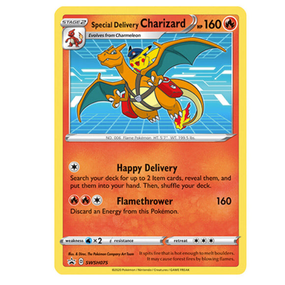 Sword and Shield, Black Star Promo - SWSH075 : Special Delivery Charizard (holo) (7772608004343)